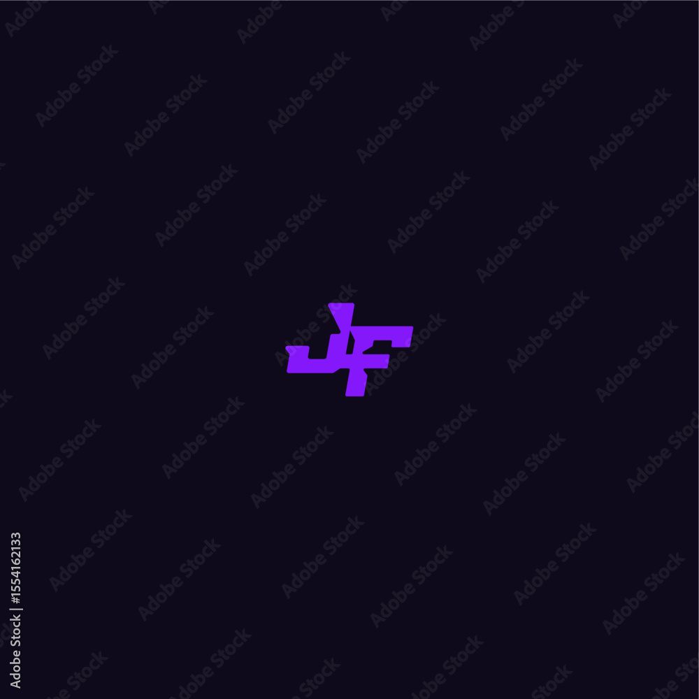 Obraz premium techno sport logo with bold monogram style letter cool and sporty design JF