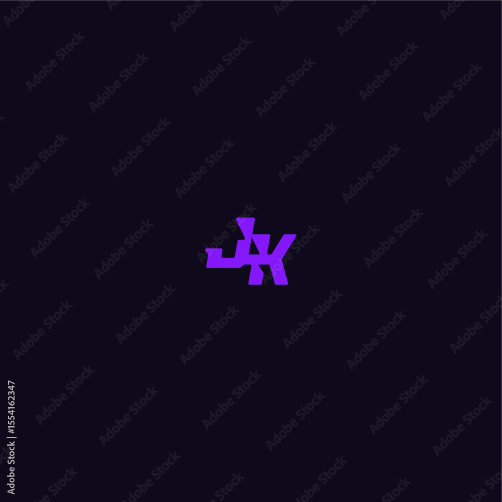 Obraz premium techno sport logo with bold monogram style letter cool and sporty design JK