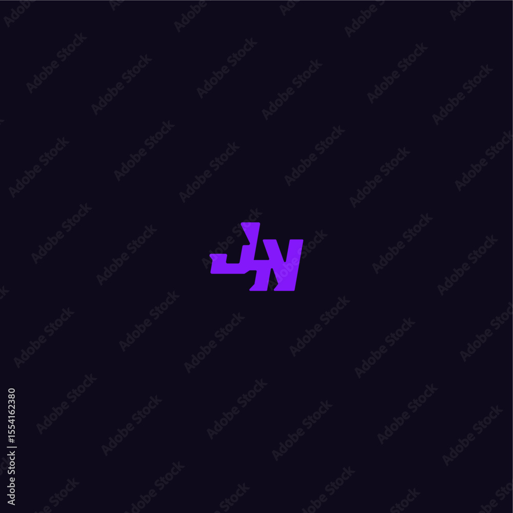 Obraz premium techno sport logo with bold monogram style letter cool and sporty design JN