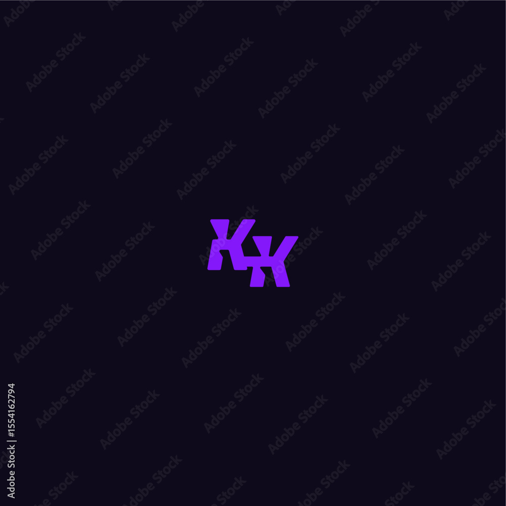 Fototapeta premium techno sport logo with bold monogram style letter cool and sporty design KK