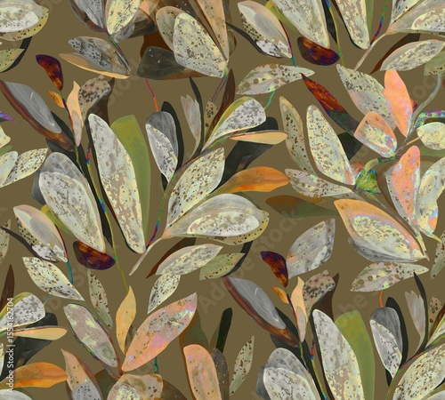 Abstract watercolor leaves creative all-over digital design seamless floral pattern new creator Art design repeat pattern fabric print design 