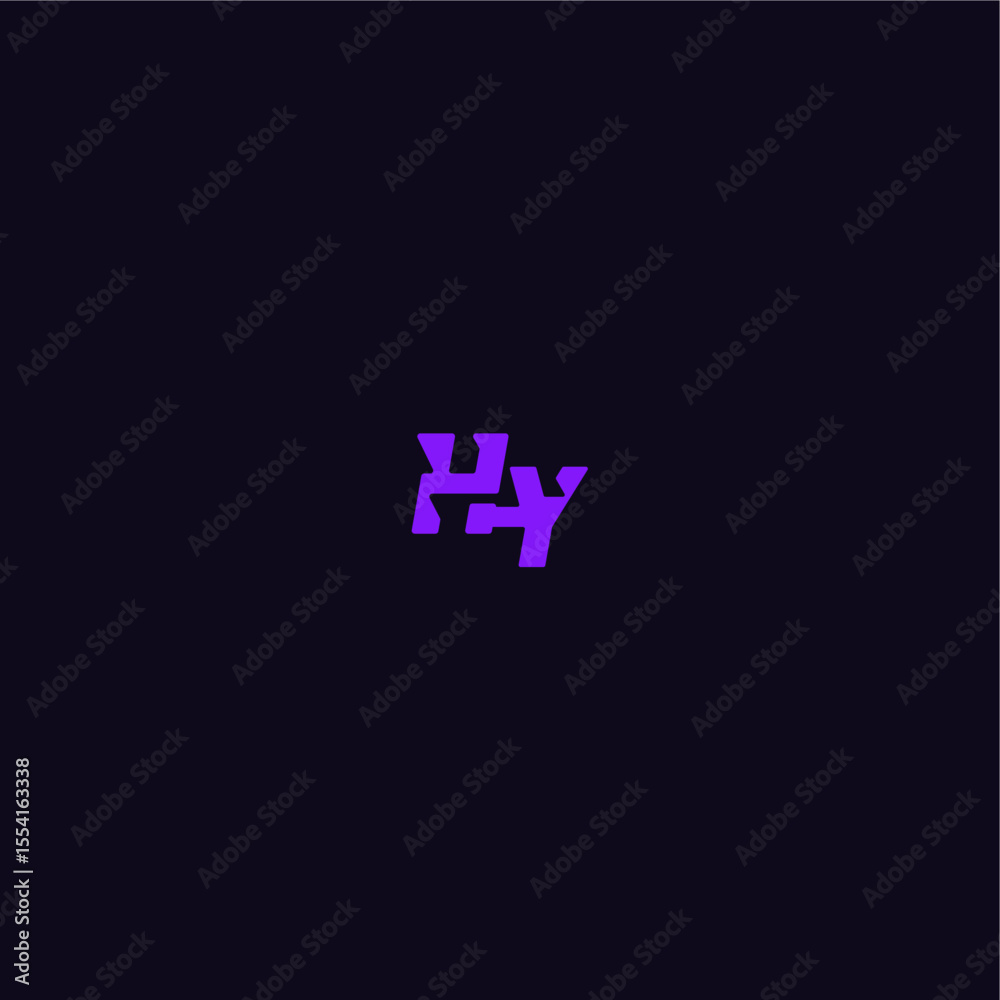 Obraz premium techno sport logo with bold monogram style letter cool and sporty design HY