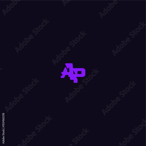 with bold monogram style cool and sporty design AP techno sport logo letter
