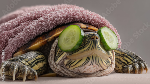 turtle enjoys a spa day