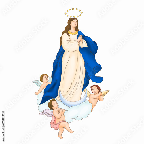 Принти на полотні Virgin Mary, invocation of the immaculate conception.
