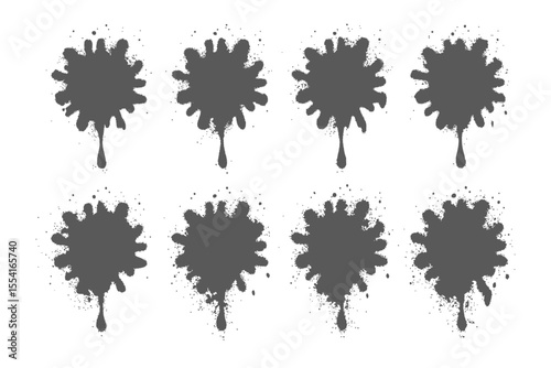 Ink Splatter Collection: A series of dynamic ink splatters, each with a unique shape and texture, creating a captivating visual of artistic expression. 