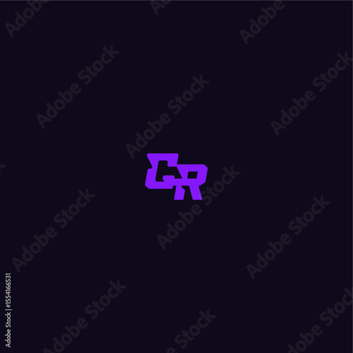 with bold monogram style cool and sporty design CR techno sport logo letter