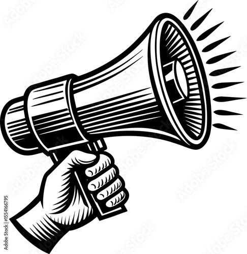 megaphone icon isolated on white