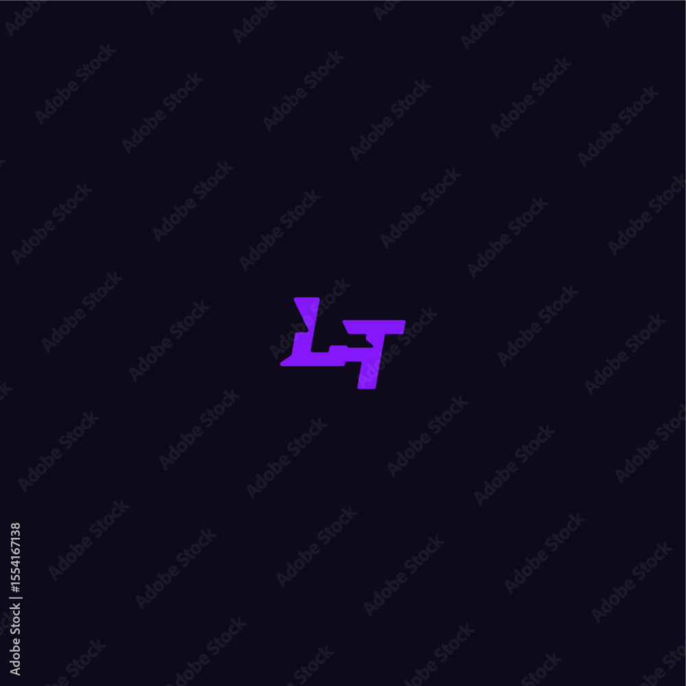 Obraz premium with bold monogram style cool and sporty design LT techno sport logo letter
