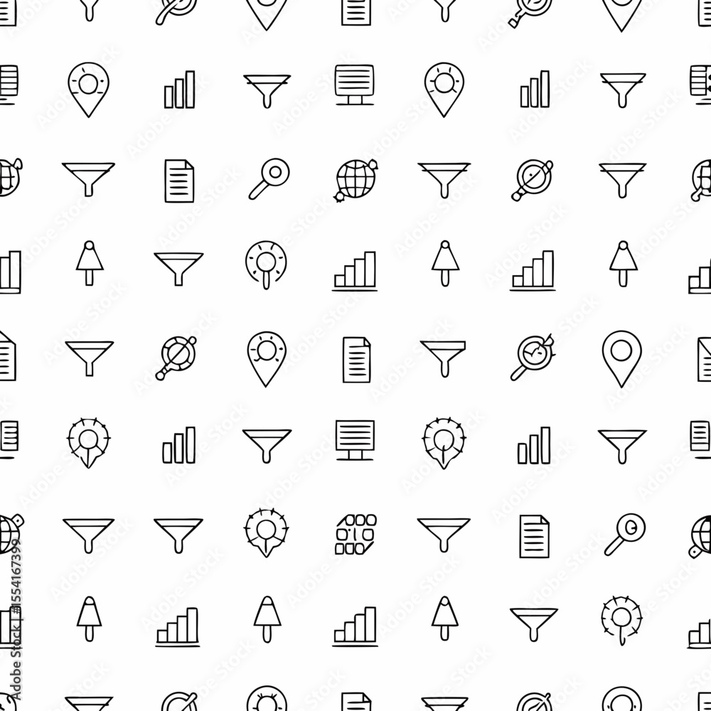 Fototapeta premium funnel graph and conversion rate icons 