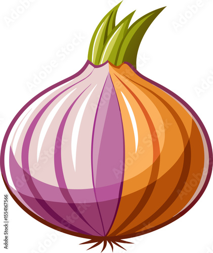 red onion isolated on white