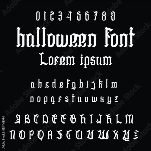 Spooky Old English Style Halloween Typeface- vector