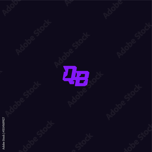 with bold monogram style cool and sporty design QB techno sport logo letter