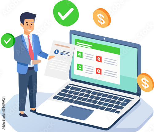 Online Invoice Validation and Payment System Illustration