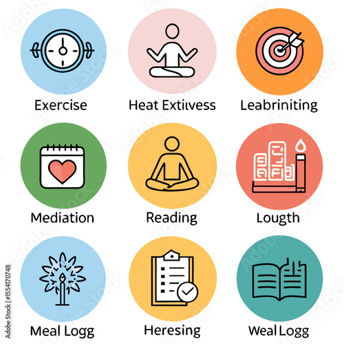 lifestyle and habit tracker app icons             