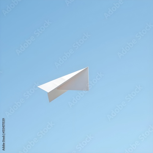 A paper airplane soaring without resistance into the open air.
