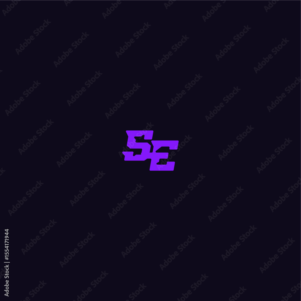 Obraz premium with bold monogram style cool and sporty design SE techno sport logo letter