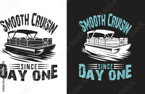 Pontoon vintage retro custom t-shirt design