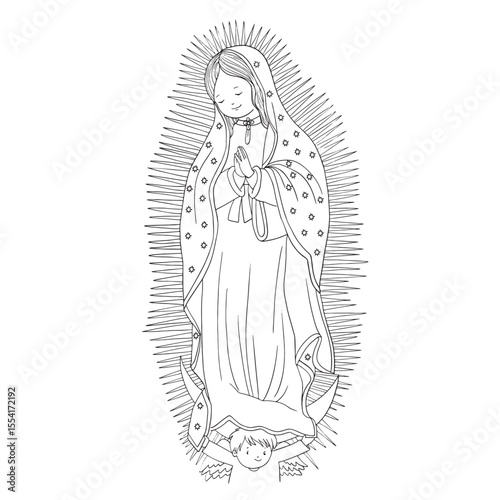 Virgin Mary, catholic invocation of our lady of Guadalupe, empress of America.