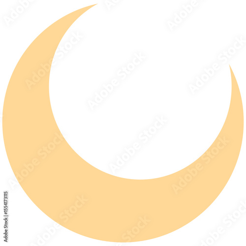  flat design of golden crescent moon symbol, commonly associated with Ramadan and Eid, often used in Muslim design themes._Element_2