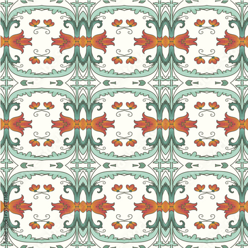 Abstract ornamental Ethnic floral pattern
