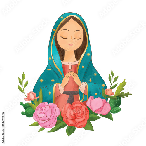 Virgin Mary, catholic invocation of our lady of Guadalupe, empress of America.
