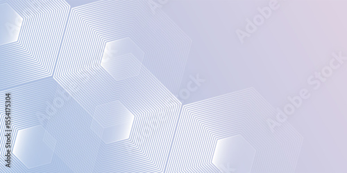 Abstract hexagon lines on light mesh blue an pink background. Geometric stripe line simple abstract modern