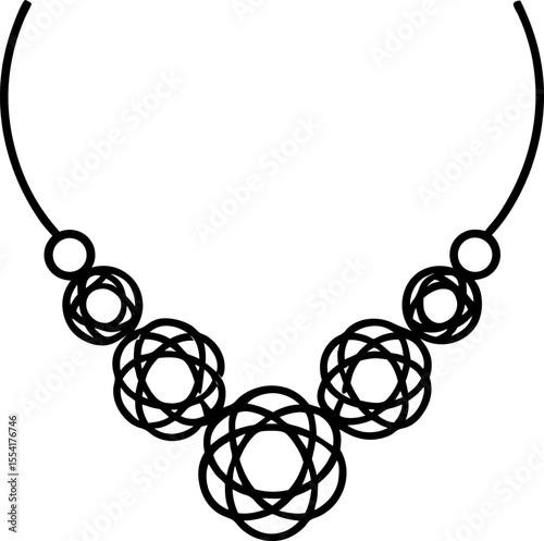 necklace black and white background