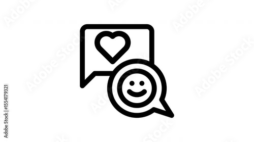 chat bubble minimalist stroke animation