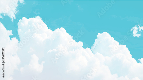 White heap clouds in the blue sky. Blue sky and white clouds background.