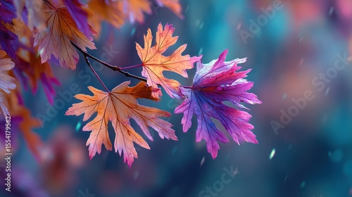 Captivating fall foliage: An artistic depiction of autumn with vibrant maple leaves