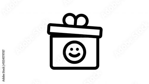 gift box minimalist stroke animation