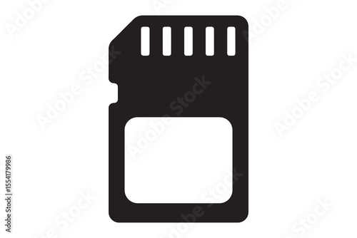 SD Card Icon High-Resolution Vector Illustration for Digital Storage