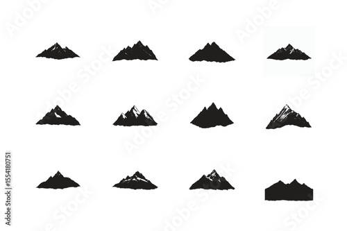 A vibrant set of vector mountain and sea travel icons, perfect for illustrating summer adventures
