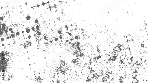 Old Distress Dirt, grime Vector halftone dots and scratch overlay on transparent background. Old surface grunge texture