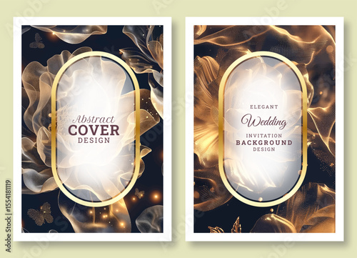 Wedding invitation template, business brochure template, luxury golden flower doco, flyer design, universal background, versatile vector background, creative brochure template, party invitation