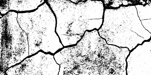 Crack and scratched grunge dust wall urban background texture vector. crack cement wall texture. black textured grainy cracked ground lines isolated on white. distressed overlay grainy texture.