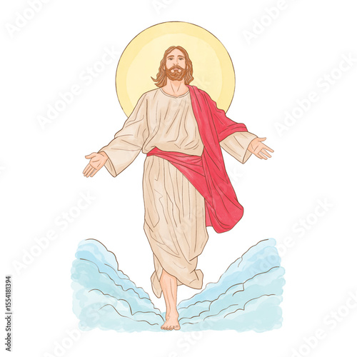 Happy Easter Sunday Day with Jesus, He is Risen and Celebration of Resurrection.