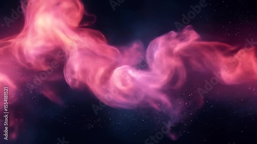 Swirling Pink Nebula in Dark Space An Abstract Cosmic Background with Blurry Stars and Dynamic Motion