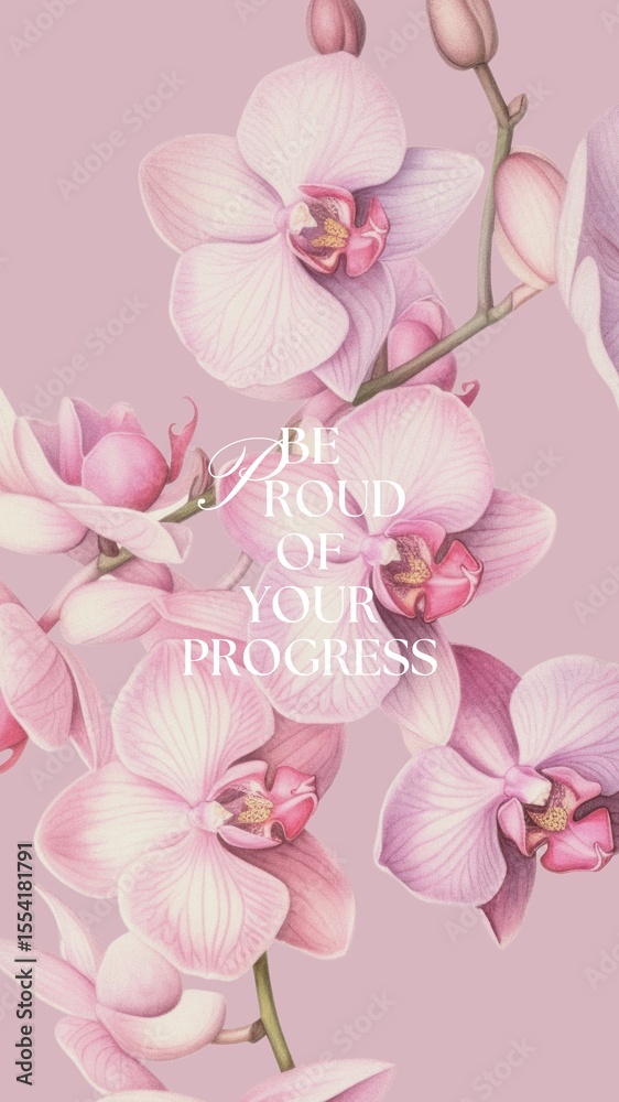 Fototapeta premium Be proud of your progress quote Facebook story template