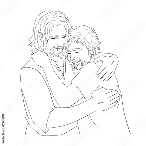 Obraz na plátne The love of God, represented in Jesus' embrace of each person