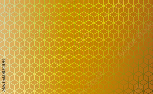 金色の幾何学的な六角形パターンの背景イラスト