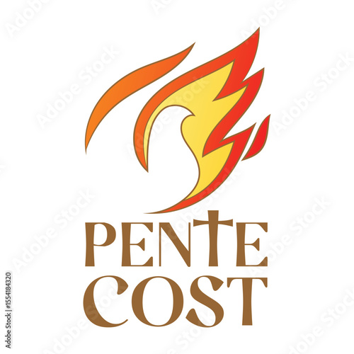 Holy Spirit Pentecost Sunday vector greetings.