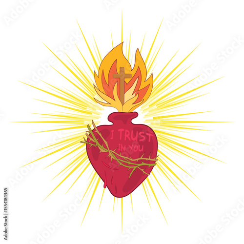 Sacred Heart of Jesus, catholic symbol.