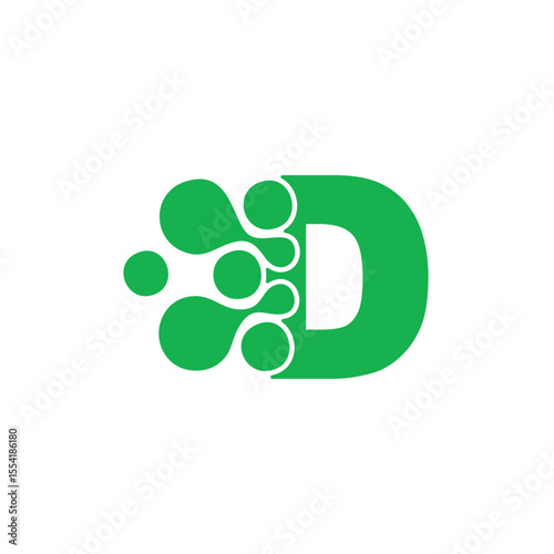 Simple letter D Technology design template logo