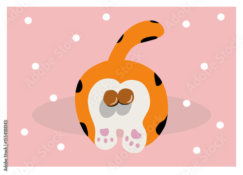 Animal cartoon character: Big ass of yellow cat 