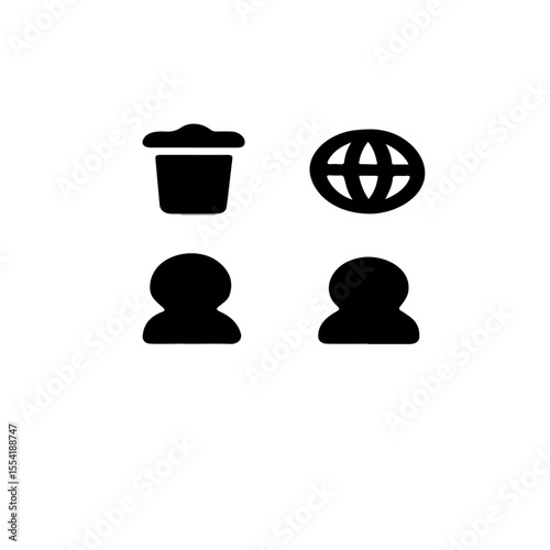 Icons arranged in a grid pattern on a white background view