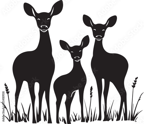 set of deer silhouettes, deer, animal, silhouette, vector, reindeer, wild, nature, mammal, illustration, wildlife, elk, antler, stag, cartoon, antelope, head, antlers, animals, horn, forest, design, h