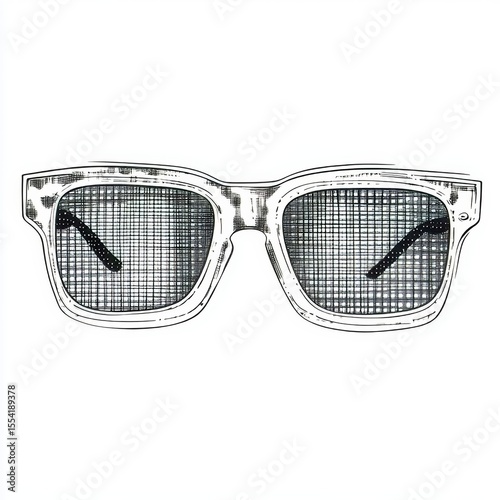 Sunglasses from the 1980s and 1990s have become a vintage halftone grunge design element in modern times