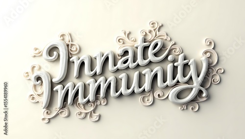 Text design on a plain background emphasizing innate immunity with ornate elements